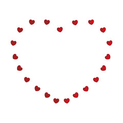 Hearts and love frame