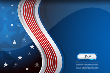Flag of USA background for independence, veterans, memorial day and other events, Vector illustration Design