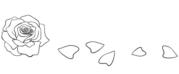 red rose blossom loses petals coloring page