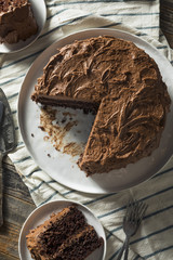Sweet Homemade Dark Chocolate Layer Cake