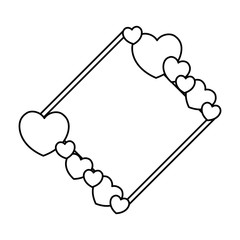 Hearts and love frame