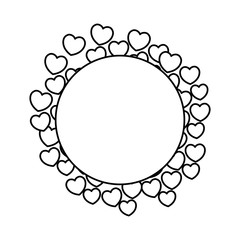 Hearts and love frame