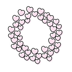 Hearts and love frame