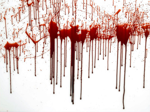 Red vertical drip pattern on white background 