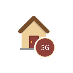 Illustration of a house with the text 5G