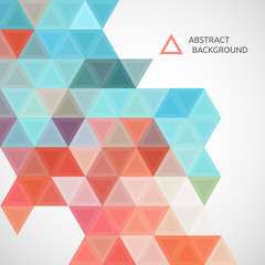 Vector pattern of blue and red triangles