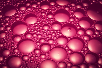 Round purple oil droplets