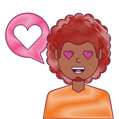 man with love heart in speech bubble vector illustration