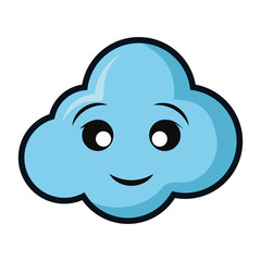 Cloud weather symbol smiling cartoon