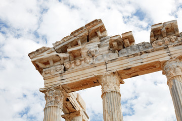 Columns of an ancient Greek temple, ruins