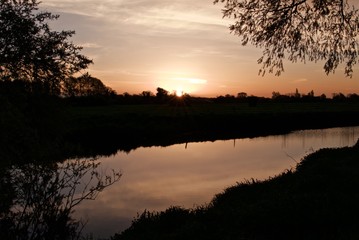 Fototapeta na wymiar River Waveney, Ellingham, Suffolk, England