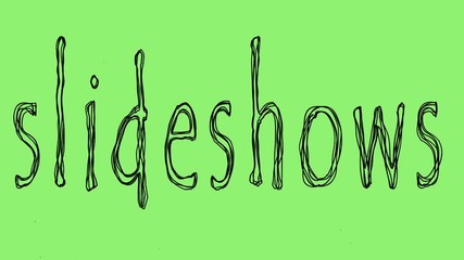 seamless looping word slideshows. animated text written in pencil on a green screen