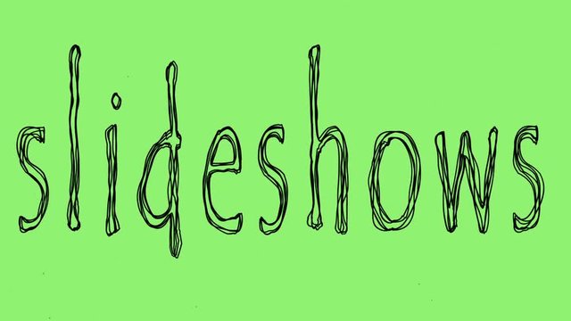 seamless looping word slideshows. animated text written in pencil on a green screen