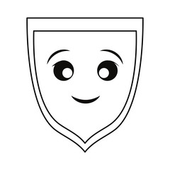 Shield security symbol smiling cartoon smiling cartoon