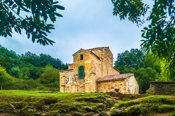Fototapeta na wymiar St. Michael of Lillo (San Miguel de Lillo) a X C. Pre-Romanesque churches near Oviedo. Asturias, Northern Spain