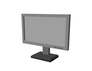 Computer monitor icon. Isolated on white background. 3d Vector illustration.