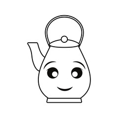 Kettle kitchen utensil smiling cartoon