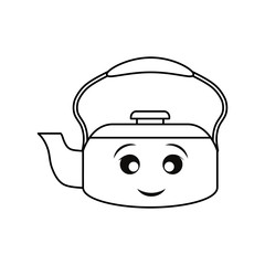 Kettle kitchen utensil smiling cartoon