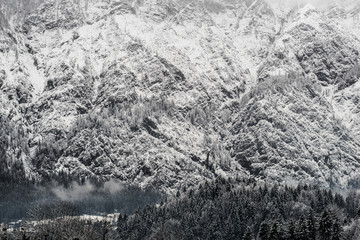 Winter mountain scenery. Solitude. 