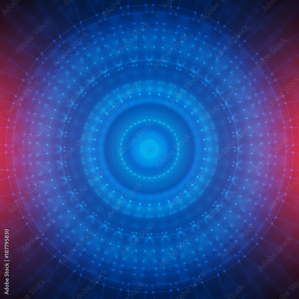 Poster abstract geometric figure with multiple connections.