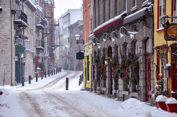 Old Quebec city in winter