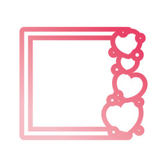 Hearts and love frame