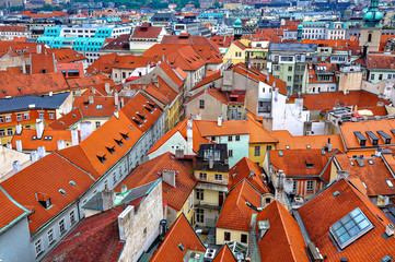 Fototapeta na wymiar Roofs city of Prague
