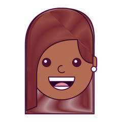 woman face smiling happy expression image vector illustration drawing design