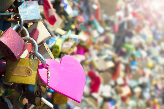 love padlocks on wall
