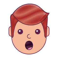 surprised man face expresion facial style vector illustration drawing design