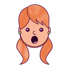 surprised young woman face expression facial vector illustration drawing design