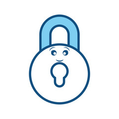 Padlock security symbol smiling cartoon