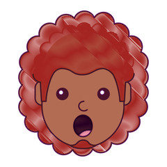 surprised man face expresion facial style vector illustration drawing design