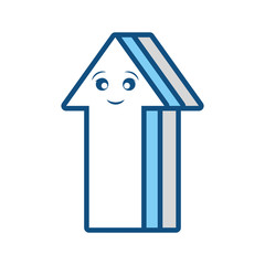 Arrow up symbol smiling cartoon