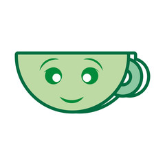 Fototapeta premium Mug porcelain cup smiling cartoon