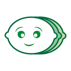 Lemon citric fruit smiling cartoon