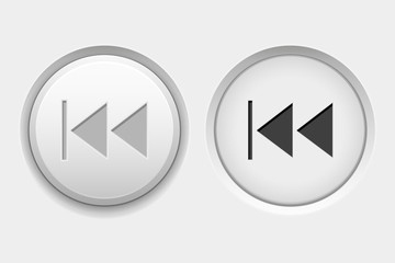 REWIND round white interface buttons. Normal and pushed
