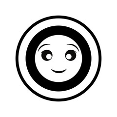 Fototapeta premium Target dartboard symbol smiling cartoon