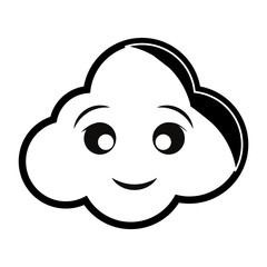 Cloud weather symbol smiling cartoon