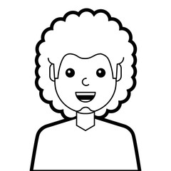 portrait man laughing happy character vector illustration line design