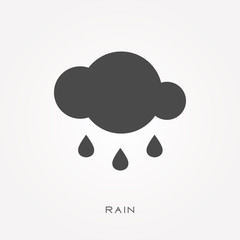 Silhouette icon rain