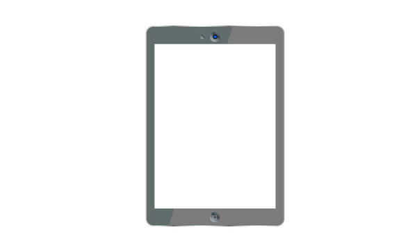 Tablet PC with blank screen.