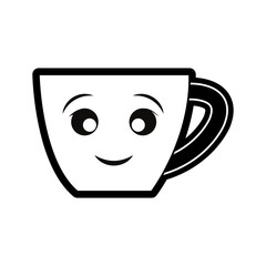 Mug porcelain cup smiling cartoon
