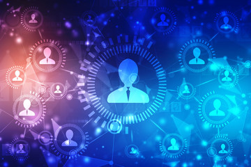 2d illustration Business Network