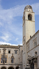 Fototapeta na wymiar Bell tower in the old city of Dubrovnik, Croatia