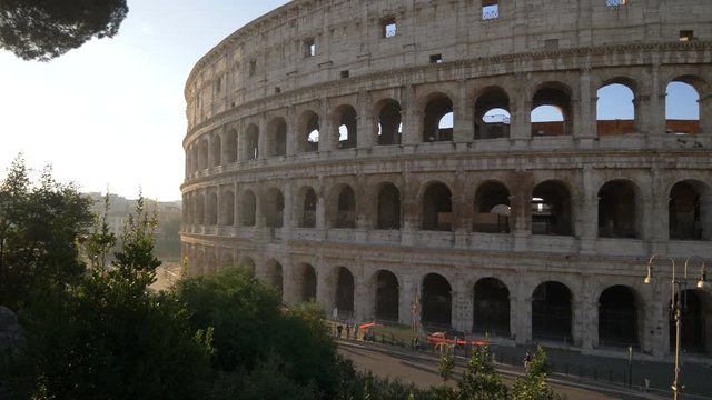 Roman Colosseum during the early morning in Rome, Italy