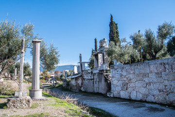 Kerameikos, the cemetery of ancient Athens in Greece. This was actually the cemetery of ancient...