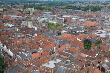 Fototapeta na wymiar View from the roof York Minster Cathedral, Great Britain