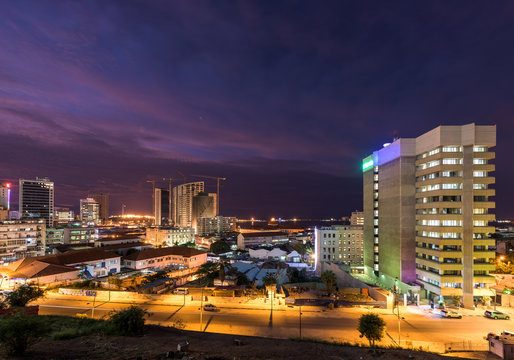 Luanda capital city of Angola at night
