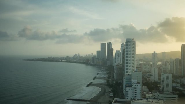 Colombia Cartajena city sunrise time lapse